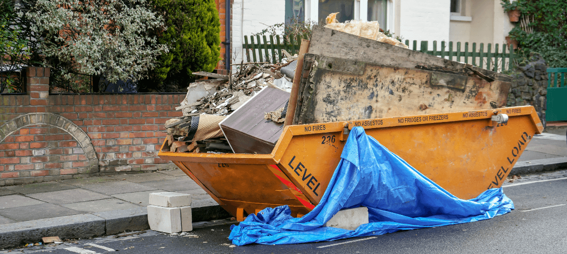 skip on roadside